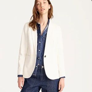 J. Crew Petite Parke Blazer Bi-Stretch Cotton H5513 ivory